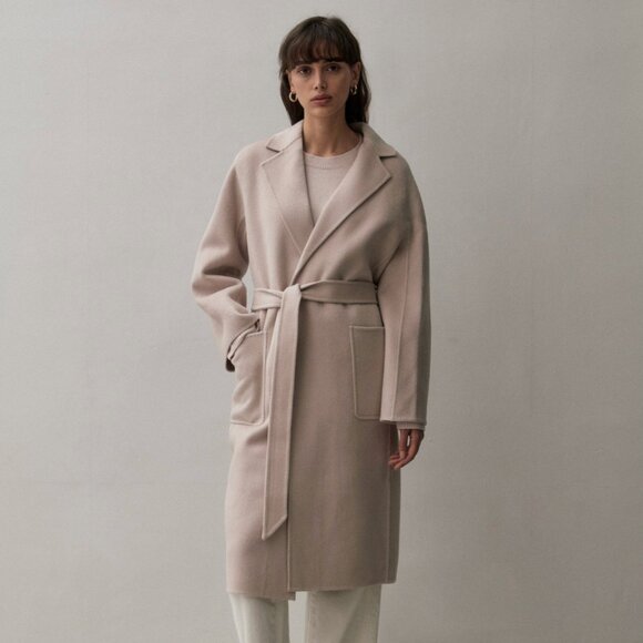 The Curated "The Classic Coat" in Bone, Size Small